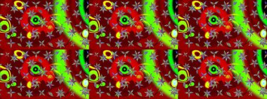 Şirin çiçekler. Çizgi çizimi kalıbı. Raster Moda kumaş deseni.