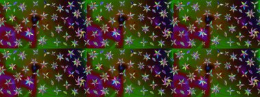 Eskiz arkaplan modeli. Yeşil ve kahverengi yapraklı yabani çiçekler. Suluboya, elle çizilmiş. Raster illüstrasyonu.