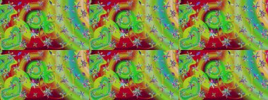 Çiçeksel fantezi tasarımı ve parlak bir arka plan çizimi. Renkli Bahar Teması eskiz kalıbı. Düz Çiçek Elementleri Tasarımı.