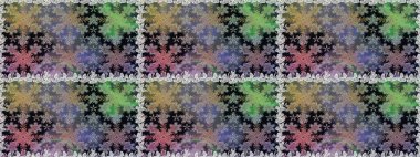 Raster illüstrasyonu. Kusursuz damaske klasik altın desen. Tekrarlayan elementlerle soyut arkaplan oluşturun. Gri renklerde altın desenli altın elementler.