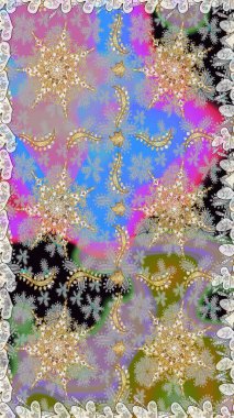 Kusursuz raster arka plan. Tarafsız renklerde altın elementler. Şık bir grafik desen. Duvar kâğıdı barok, İspanyol kumaşı. Çiçek deseni.