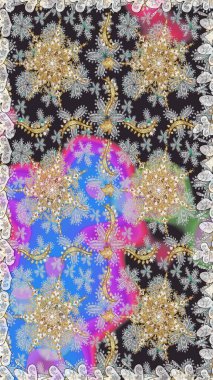 Gri renklerdeki altın element. Barok tarzında altın çiçekli süs. Damask kusursuz yinelenen arkaplan. Doku arkaplanı üzerine altın duvar kağıdı.