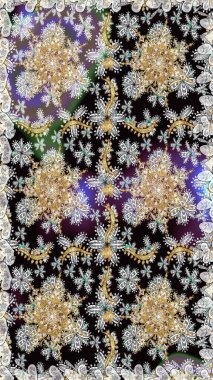 Raster illüstrasyonu. Oriental raster klasik gri ve altın desenli. Kusursuz soyut arkaplan.