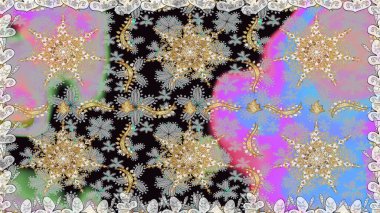 Gri renklerdeki altın element. Damask pürüzsüz yineleme kalıbı. Barok tarzında altın çiçekli süs. Antika altın tekrarlanabilir duvar kağıdı.