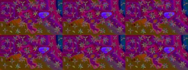 Çiçekli çiçek deseni, suluboya. Raster deseni. Süslü kumaş deseni.