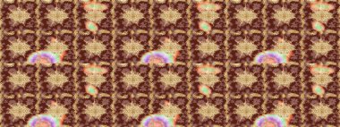 Çizim altın desenli bukleler. Altın elementli kahverengi renkler. Raster illüstrasyonu. Doğu tarzı arabesk. Raster altın desen.