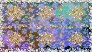 Raster illüstrasyonu. Geleneksel oryantasyon süsü. Klasik klasik klasik arka plan. Kusursuz klasik raster altın desenli. Tarafsız renklerde altın elementlerle kusursuz desen.