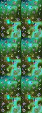 Şirin çiçekler. Çizgi çizimi kalıbı. Raster Moda kumaş deseni.