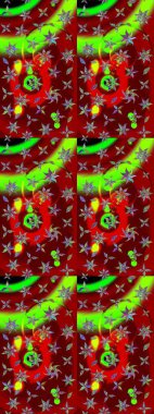 Sevimli çiçek raster deseni. Modaya uygun kumaş deseni. Renkli Yaz Temalı eskiz kalıbı. Düz Çiçek Elementleri Tasarımı.