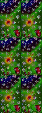 Çiçek yeşili ve siyah eskiz deseni. Raster çiçek izi. Klasik taslak çizimi.