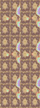 Süslü dekorasyon. Raster illüstrasyonu. Damask altın soyut çiçek deseni kahverengi renkler üzerine çizim.