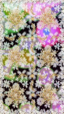 Kusursuz soyut bir arkaplan. Oriental raster klasik nötr, gri ve altın desenli. Raster illüstrasyonu.