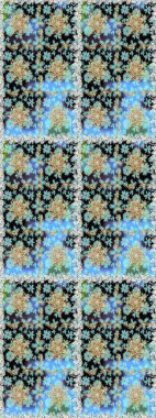 Altın element mavi ve nötr renklerde. Damask kusursuz yinelenen arkaplan. Barok tarzında altın çiçekli süs. Doku arkaplanı üzerine altın duvar kağıdı.