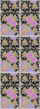 Noel, kar tanesi, yeni yıl 2019. Gri ve nötr renklerde altın elementlerle kusursuz klasik desen.