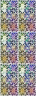 Doğum günü kartı, davetiye ya da afiş için iyidir. Raster illüstrasyonu. Gri ve nötr renklerde altın. Kusursuz ortaçağ çiçek deseni. Dekoratif simetri arabesk.