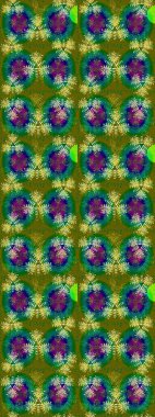 Raster illüstrasyonu. Küçük çiçekteki sevimli çiçek deseni. Raster deseni. Yeşil ve kahverengi renklerde. Soyut çiçek çizim kalıbı arkaplanı.