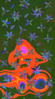 Çiçek arkaplan. Çizim raster deseni. Güzel kumaş deseni.