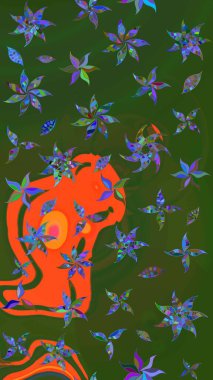 Güzel eskiz şekli. Raster çiçekli arka plan. Yazdır. Güzel kumaş deseni. Renkli Yaz Temalı eskiz kalıbı. Düz Çiçek Elementleri Tasarımı.