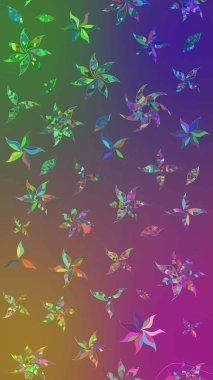 Düz Çiçek Elementleri Tasarımı. Renkli Bahar Teması eskiz kalıbı. Raster illüstrasyonundaki çiçek desenli çizim. Güzel kumaş deseni.