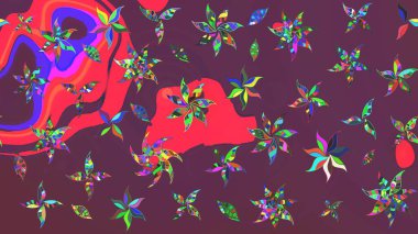 Raster şirin suluboya çiçek desenleri çiziyor. Büyük bir çiçek boyası seti. Kartlar, davetiyeler, tarih kartları ve daha fazlası için kullanılabilir.