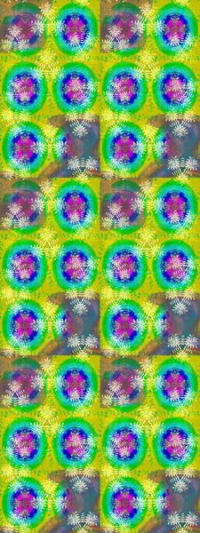 Raster deseni. Küçük çiçekteki sevimli çiçek deseni. Raster illüstrasyonu. Yeşil ve sarı renkte yaz çiçekleri..