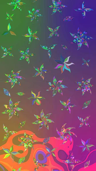 Çiçek duvar kağıdı. Hint süsü. Çizim kalıbı. Raster illüstrasyonu. Renkli süs kenarı. Yeşil ve mor renklerde.