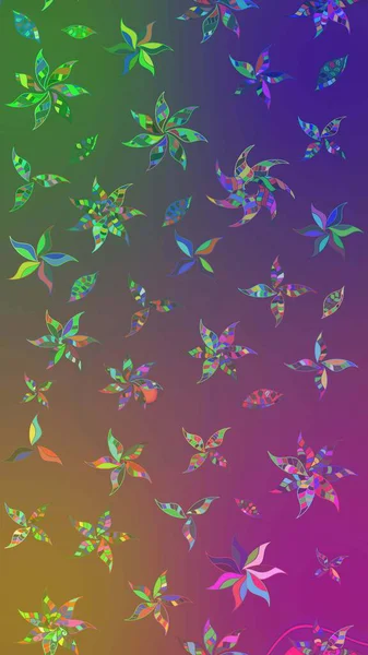 Düz Çiçek Elementleri Tasarımı. Renkli Bahar Teması eskiz kalıbı. Raster illüstrasyonundaki çiçek desenli çizim. Güzel kumaş deseni.