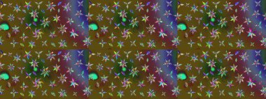 Renkli Bahar Teması eskiz kalıbı. Düz Çiçek Elementleri Tasarımı. Çiçekli eskiz arkaplanı. Çocuk stili.