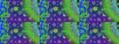 Raster illüstrasyonu. Güzel kumaş deseni. Bahar çiçekli güzel bir çiçek deseni..