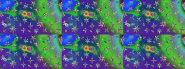 Tomurcukları papatya çiçekleri olan sevimli bir çiçek deseni. Eskiz geçmişi. Miles Fleur, süslü püslü bir süs. Raster illüstrasyonu. Kumaş, tekstil, duvar kağıdı baskısı için. Antika retro tarzı.