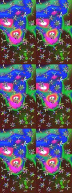 Eskiz Vintage Çiçek Deseni. Raster Kalça dokusu deseni.