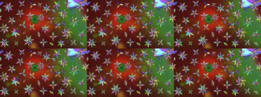 Yumuşak, yaz çiçekli arka plan. Kahverengi ve yeşil renkli çiçekler. Raster çiçek desenli ve çiçekli..