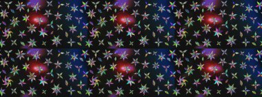 Çiçek desenli raster, gri ve mavi çizgi grafik desenli soyut raster arkaplan. Modern stil dokusu.