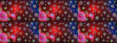 Kırmızı ve kahverengi renkte çiçeklerle çizilmiş çiçek deseni. Suluboya tarzında kırmızı ve kahverengi renkte çiçekler.