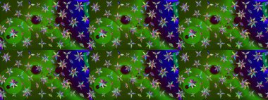 Tomurcukları çiçek olan sevimli bir çiçek deseni. Eskiz geçmişi. Raster illüstrasyonu. Kumaş, tekstil, duvar kağıdı baskısı için. Eski usul. Raster..