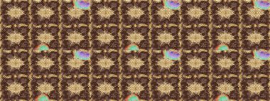 Kahverengi renklerde altın tekrarlayan elementlerle soyut arkaplan. Eskiz oryantal klasik altın desen.