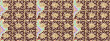 Raster illüstrasyonu. Kahverengi renkli ve altın elementli klasik eskiz deseni.