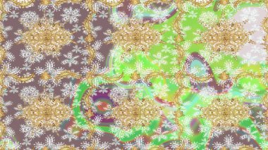 Tarafsız renklerde altın elementler. Şık bir grafik desen. Çiçek deseni. Skeç raster arka planı. Duvar kâğıdı barok, İspanyol kumaşı.