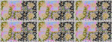 Süslü dantel iz sürücü. Tarafsız renkler üzerine geleneksel Arapça dekor. Çiçekli süslemeli, pürüzsüz bir desen. Doğu tarzında klasik tasarım öğesi. Duvar kağıdı için altın süslü illüstrasyon.