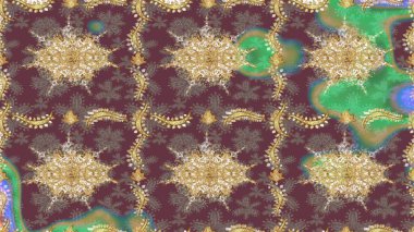 Noel Altın Kar Tanesi eskiz modeli. Sembol bayramı, yeni yıl kutlamaları, altın desenler. Kış kar dokusu duvar kağıdı. Kahverengi renkte altın kar taneleri.