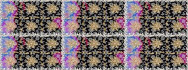 Barok tarzında kusursuz bir doğulu süsü. Gri renkli ve altın elementli geleneksel klasik altın sarısı desen.