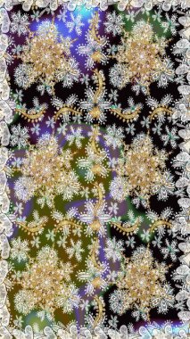 Arkaplan, kumaş, altın duvar kağıdı. Gri renkli ve altın elementli altın desenli. Düz elle çizilmiş klasik koleksiyon. Raster altın pürüzsüz desen.