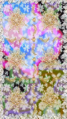 2019 Noel 'i, kar tanesi, yeni yıl. Tarafsız renklerde, altın elementlerle klasik, pürüzsüz desen.