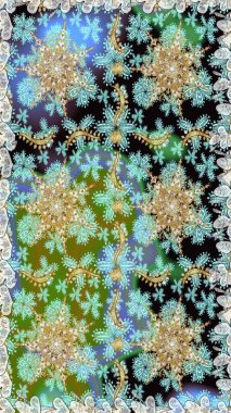 Tarafsız renklerde, altın elementlerle klasik, pürüzsüz desen. Noel 2019, kar tanesi, yeni yıl.