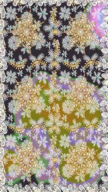 Gri renkli Royal retro. Kart, duvar kağıdı, ambalaj ve tekstil için klasik tasarım. Raster illüstrasyonu. Altın şablon. Klasik çiçek dokusu. Kusursuz desenli altın elementler.