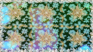 Barok tarzında kusursuz bir doğulu süsü. Raster geleneksel altın pürüzsüz desen nötr renkler üzerinde.