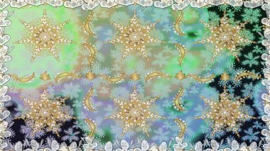 Geleneksel oryantasyon süsü. Klasik raster sarısı, kusursuz desen. Tarafsız renklerde, altın elementlerle kusursuz desen. Klasik vintage arkaplan.