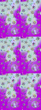 Küçük çiçekteki sevimli çiçek deseni. Raster illüstrasyonu. Çizim.