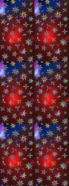 Çiçek deseni. Kahverengi ve kırmızı renkte çiçek çizimi. Şatafatlı bahar bahçesi dokusu. Raster illüstrasyonu. Kahverengi ve kırmızı renkte çiçekler.