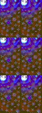 Kahverengi ve menekşe çiçekli eskiz deseni, suluboya çiçek deseni, sevimli çiçek, duvar kağıdı, kart veya kumaş için fayanslı. Raster - stok.